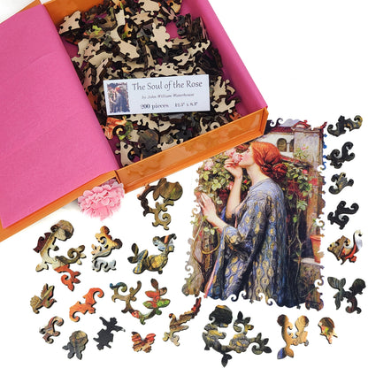 Wooden Jigsaw Puzzle with Uniquely Shaped Pieces for Adults - 200 Pieces - The Soul of the Rose