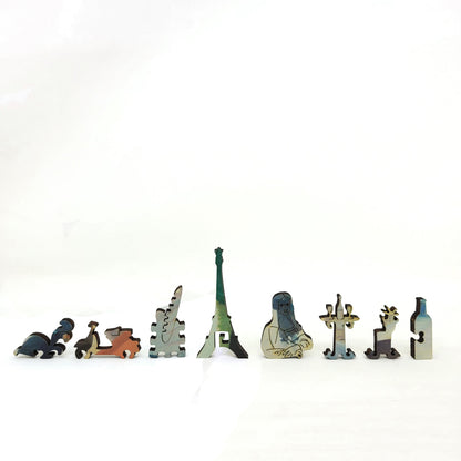 Wooden Jigsaw Puzzle with Uniquely Shaped Pieces for Adults - 295 Pieces - Paris Street; Rainy Day