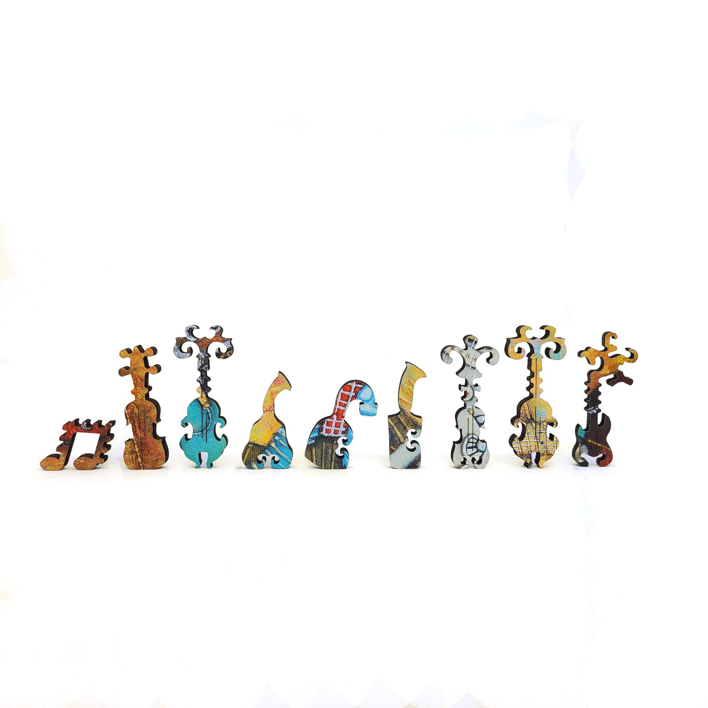 Wooden Jigsaw Puzzle with Uniquely Shaped Pieces for Adults - 212 Pieces - Yellow Bottle Blues
