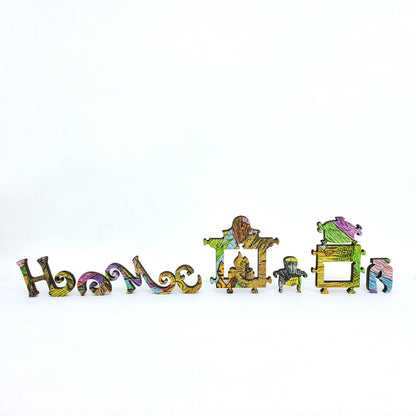 Wooden Jigsaw Puzzle with Uniquely Shaped Pieces for Adults - 350 Pieces - Home, Sweet Home