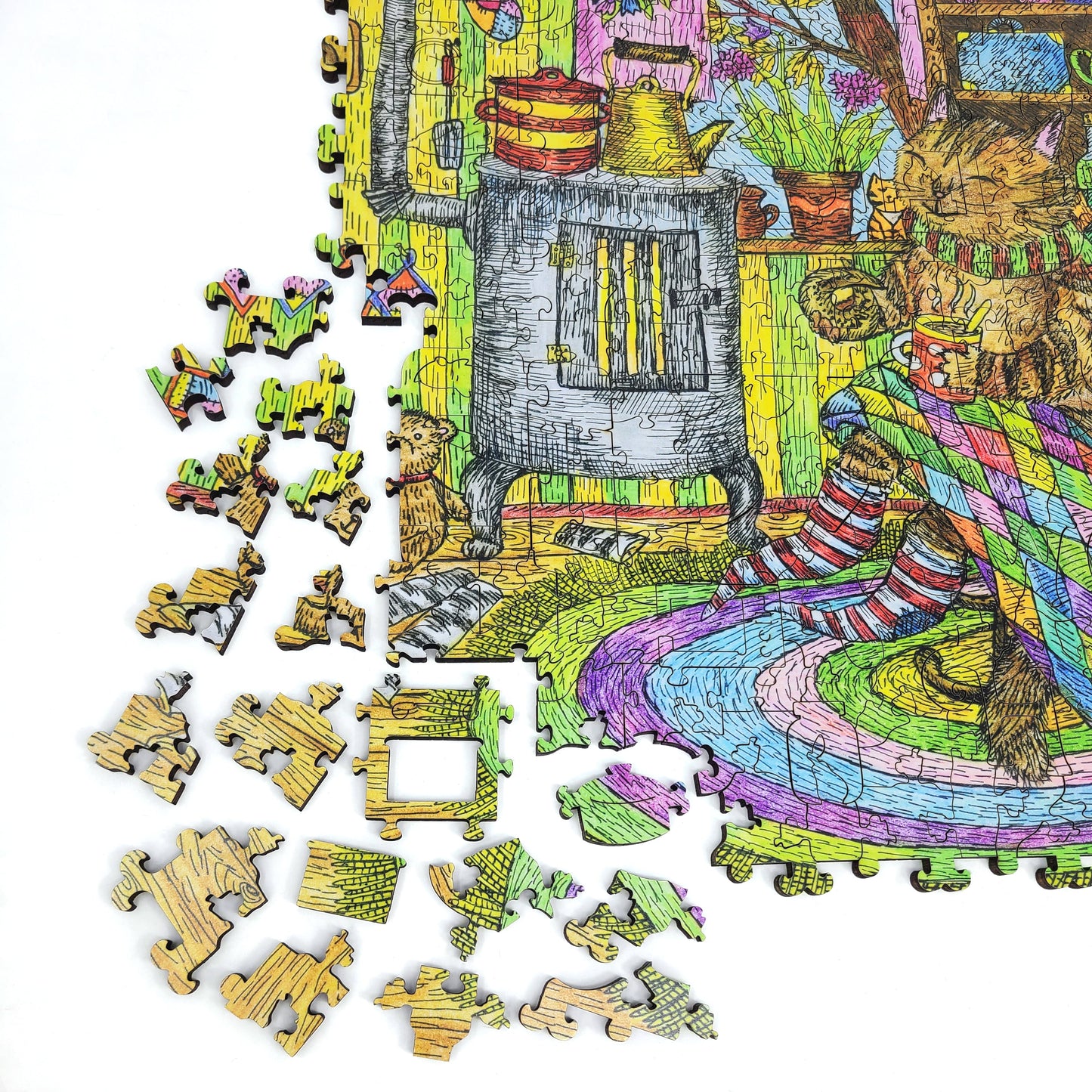 Wooden Jigsaw Puzzle with Uniquely Shaped Pieces for Adults - 350 Pieces - Home, Sweet Home
