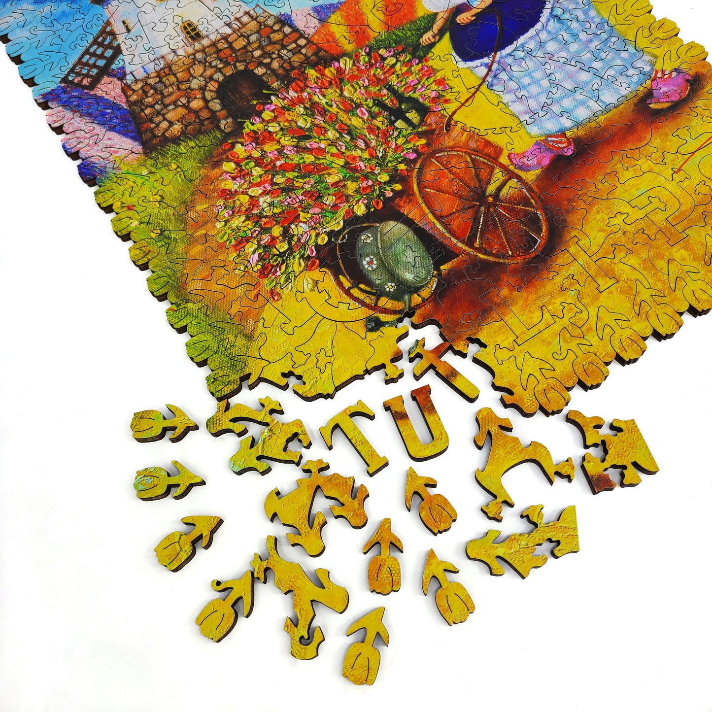 Wooden Jigsaw Puzzle with Uniquely Shaped Pieces for Adults - 310 Pieces - Dutch Tulips