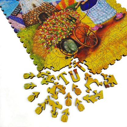 Wooden Jigsaw Puzzle with Uniquely Shaped Pieces for Adults - 310 Pieces - Dutch Tulips