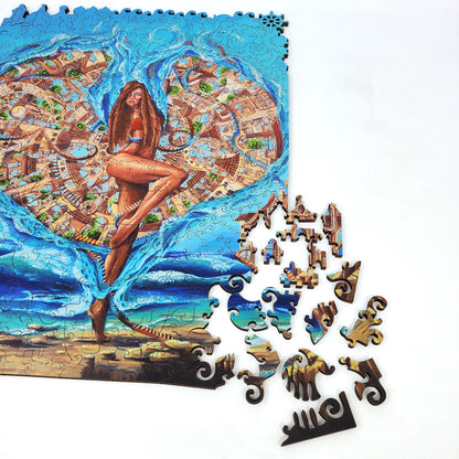 Wooden Jigsaw Puzzle with Uniquely Shaped Pieces for Adults - 340 Pieces - Sea Harmony