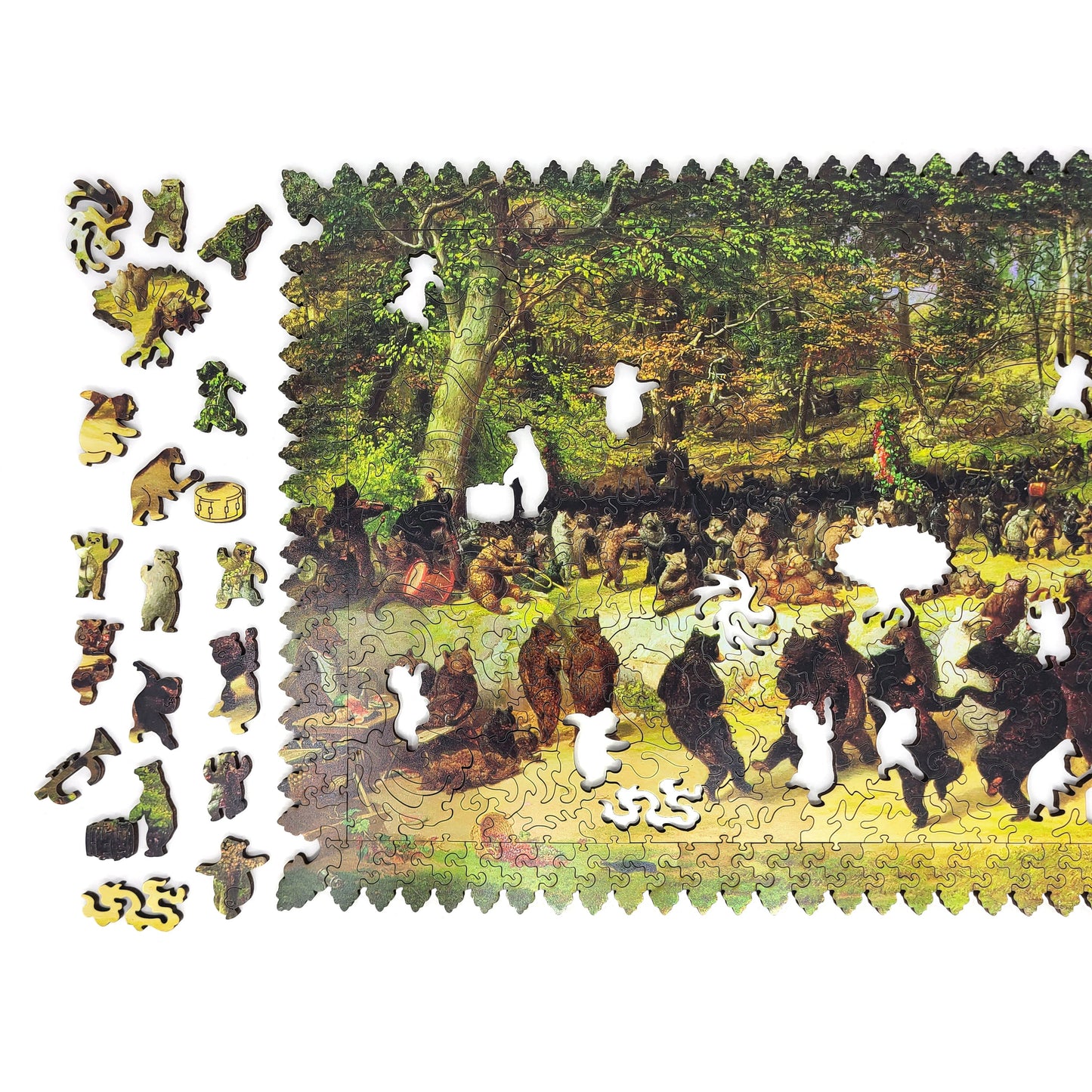 Wooden Jigsaw Puzzle with Uniquely Shaped Pieces for Adults - 373 Pieces - The Bear Dance
