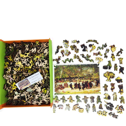 Wooden Jigsaw Puzzle with Uniquely Shaped Pieces for Adults - 373 Pieces - The Bear Dance