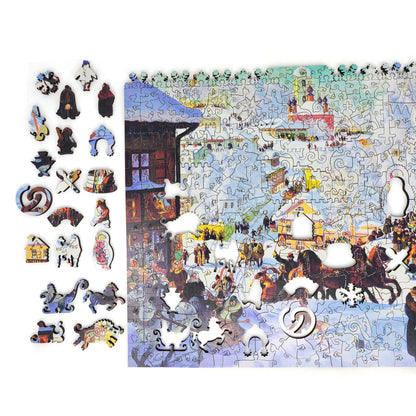 Wooden Jigsaw Puzzle with Uniquely Shaped Pieces for Adults - 400 Pieces - Pancake Week