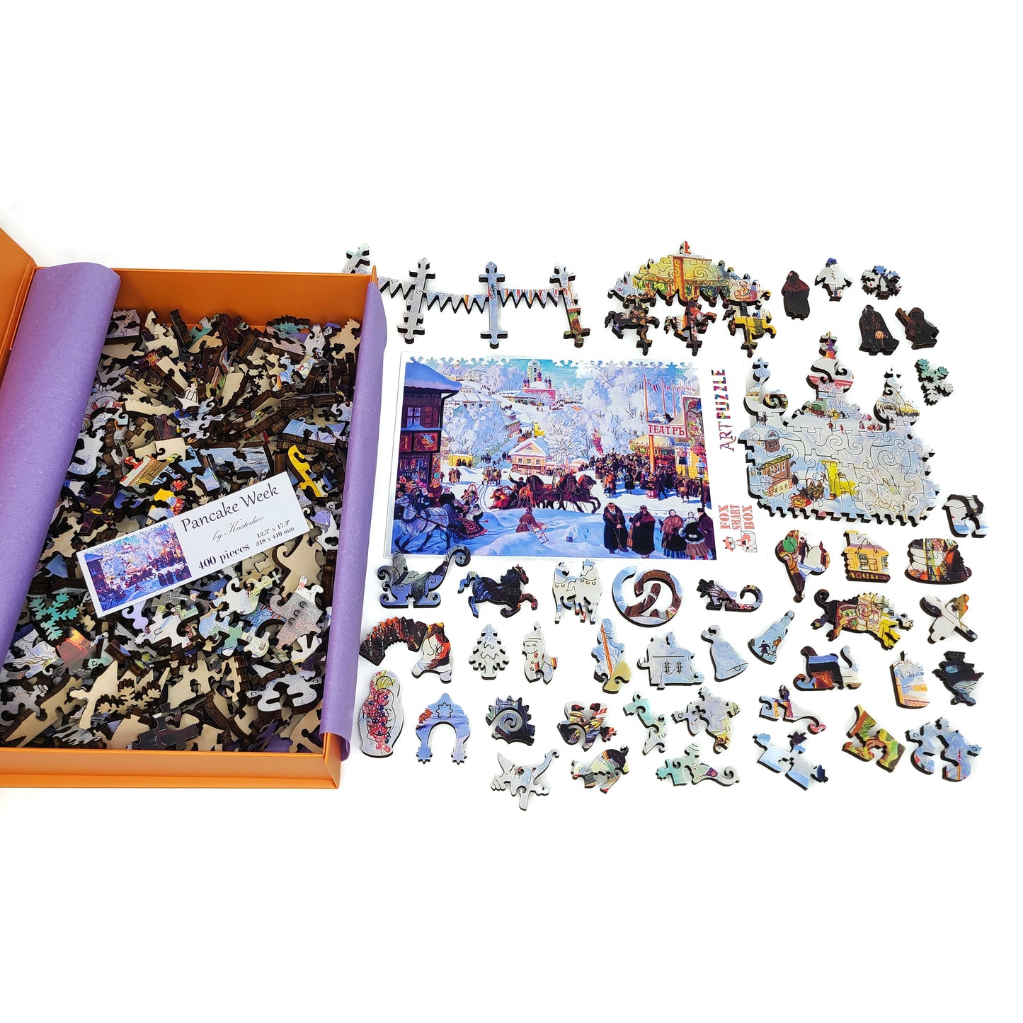 Wooden Jigsaw Puzzle with Uniquely Shaped Pieces for Adults - 400 Pieces - Pancake Week
