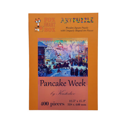 Wooden Jigsaw Puzzle with Uniquely Shaped Pieces for Adults - 400 Pieces - Pancake Week
