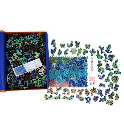 Wooden Jigsaw Puzzle with Uniquely Shaped Pieces for Adults - 290 Pieces - Irises