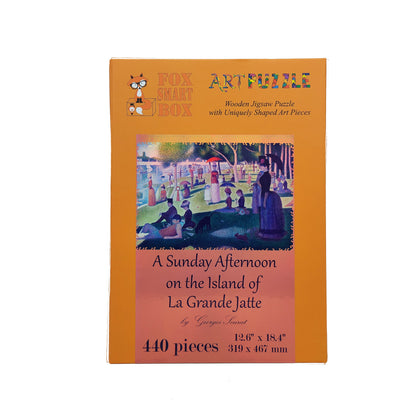 Wooden Jigsaw Puzzle with Uniquely Shaped Pieces for Adults - 440 Pieces - A Sunday Afternoon on the Island of La Grande Jatte