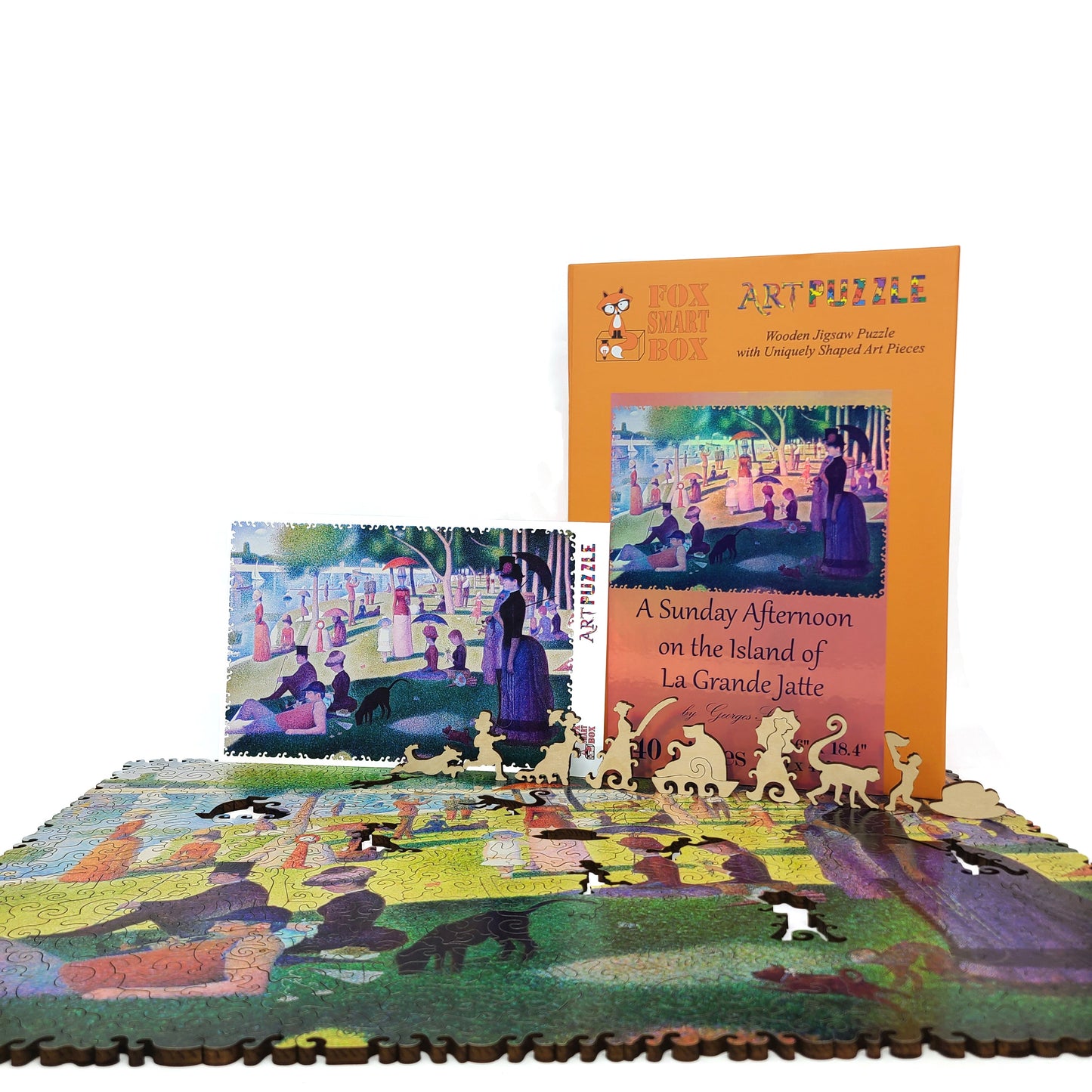Wooden Jigsaw Puzzle with Uniquely Shaped Pieces for Adults - 440 Pieces - A Sunday Afternoon on the Island of La Grande Jatte