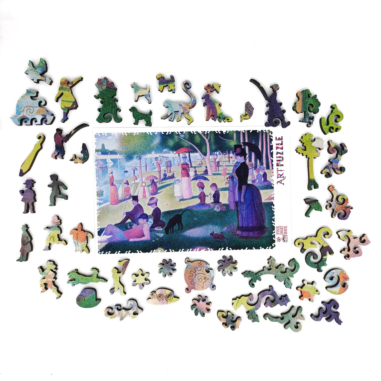 Wooden Jigsaw Puzzle with Uniquely Shaped Pieces for Adults - 440 Pieces - A Sunday Afternoon on the Island of La Grande Jatte