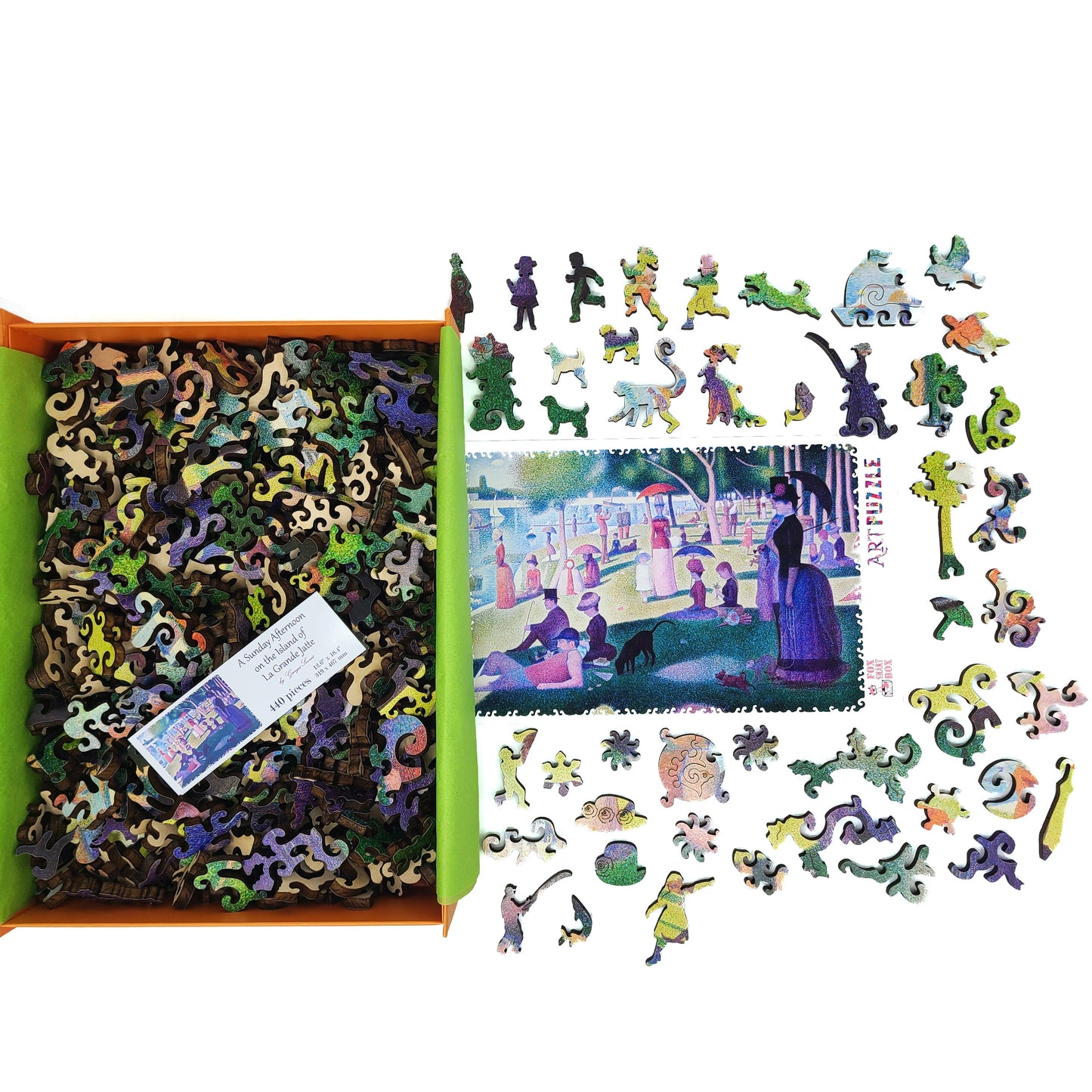 Wooden Jigsaw Puzzle with Uniquely Shaped Pieces for Adults - 440 Pieces - A Sunday Afternoon on the Island of La Grande Jatte