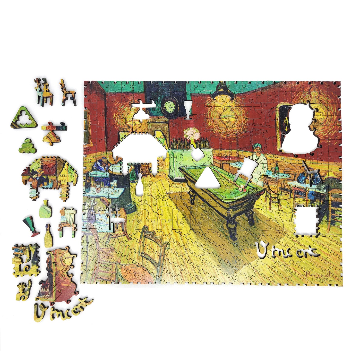Wooden Jigsaw Puzzle with Uniquely Shaped Pieces for Adults - 330 Pieces - The Night Café