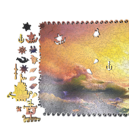 Wooden Jigsaw Puzzle with Uniquely Shaped Pieces for Adults - 425 Pieces - The Ninth Wave