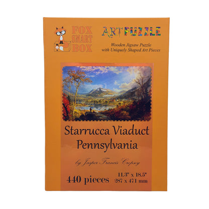 Wooden Jigsaw Puzzle with Uniquely Shaped Pieces for Adults - 440 Pieces - Starrucca Viaduct, Pennsylvania
