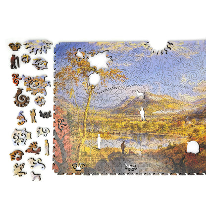Wooden Jigsaw Puzzle with Uniquely Shaped Pieces for Adults - 440 Pieces - Starrucca Viaduct, Pennsylvania