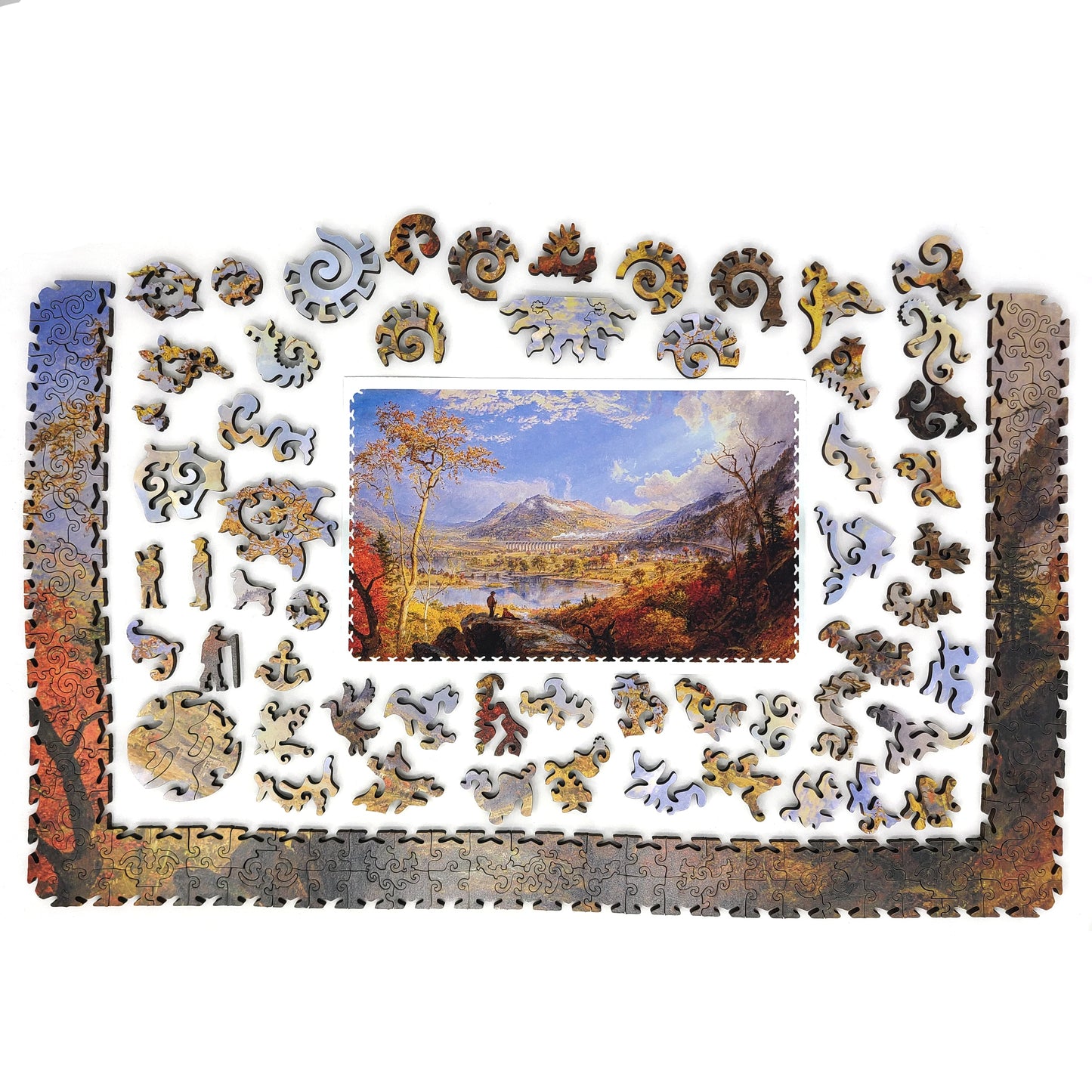 Wooden Jigsaw Puzzle with Uniquely Shaped Pieces for Adults - 440 Pieces - Starrucca Viaduct, Pennsylvania