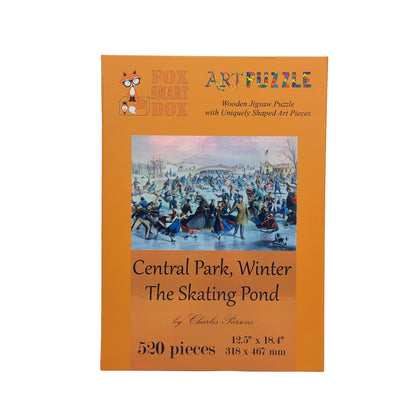 Wooden Jigsaw Puzzle for Adults - Uniquely Shaped Pieces  - 520 Pieces - Central Park, Winter – The Skating Pond