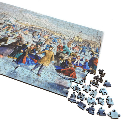 Wooden Jigsaw Puzzle for Adults - Uniquely Shaped Pieces  - 520 Pieces - Central Park, Winter – The Skating Pond