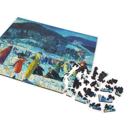 Wooden Jigsaw Puzzle for Adults - Uniquely Shaped Pieces  - 215 Pieces - Love of Winter