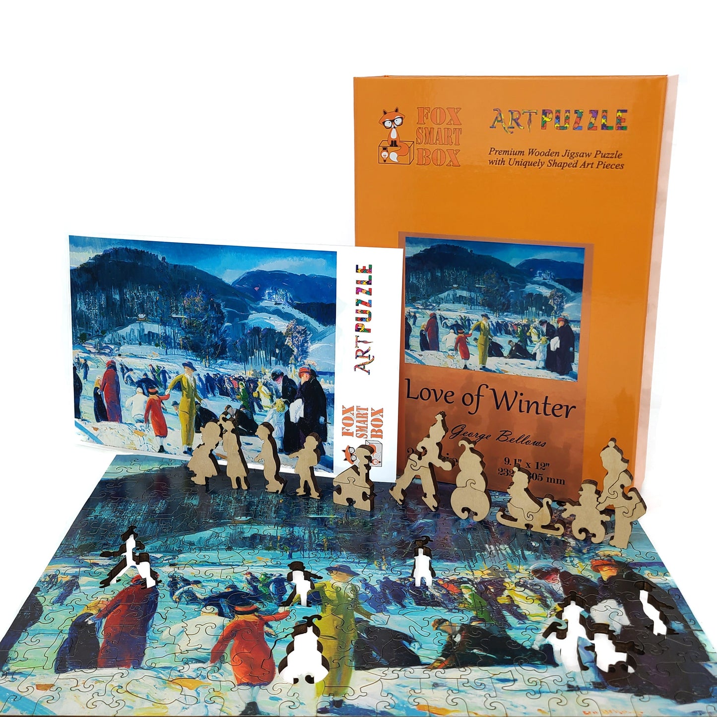 Wooden Jigsaw Puzzle for Adults - Uniquely Shaped Pieces  - 215 Pieces - Love of Winter