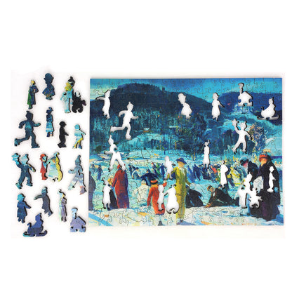 Wooden Jigsaw Puzzle for Adults - Uniquely Shaped Pieces  - 215 Pieces - Love of Winter