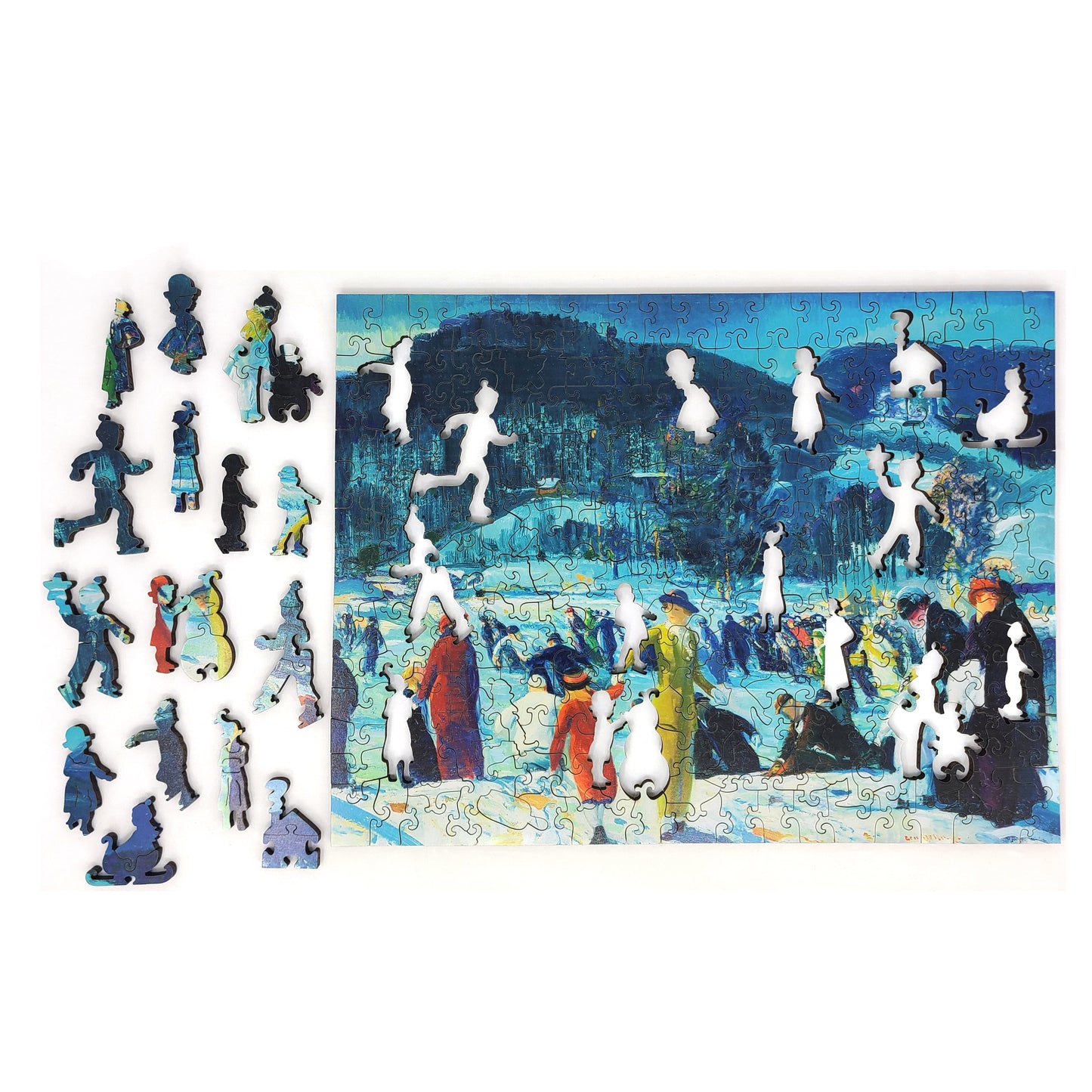 Large Format Wooden Jigsaw Puzzle with Uniquely Shaped Pieces for Seniors and Adults - 215 Pieces - Love of Winter