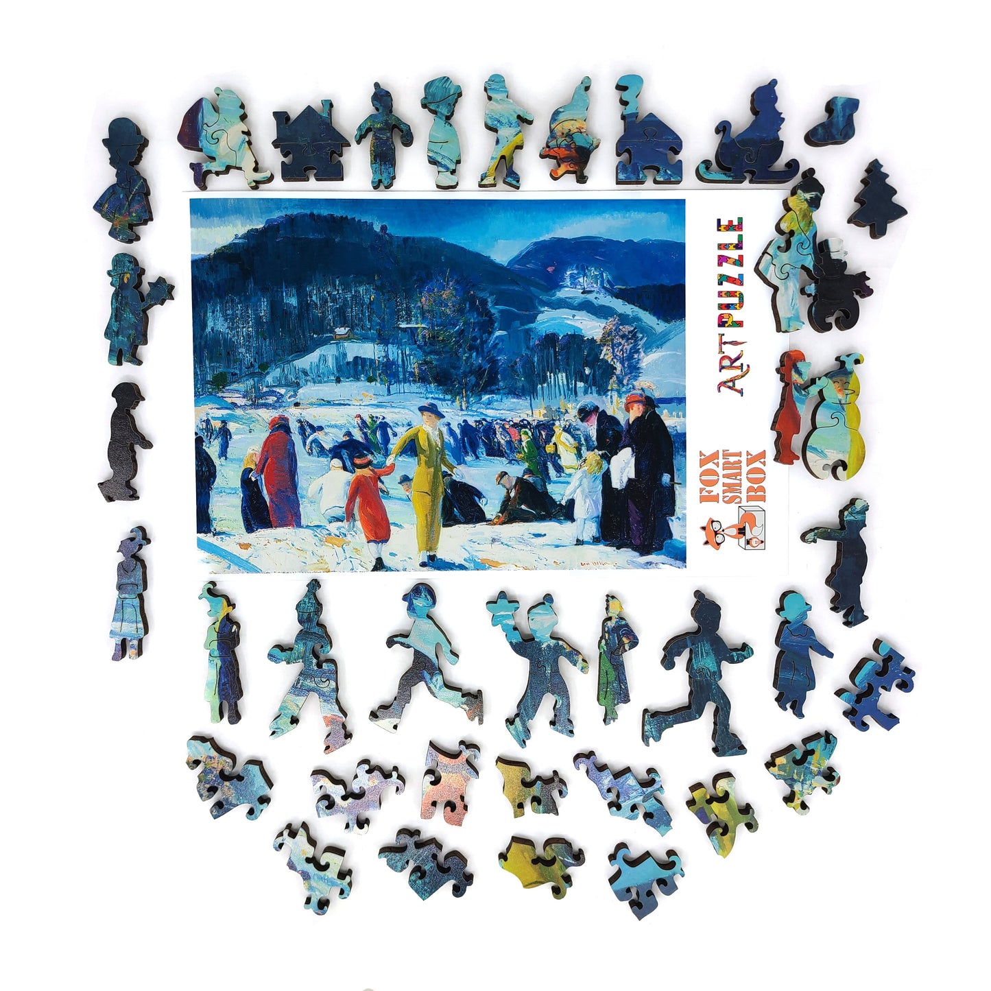 Large Format Wooden Jigsaw Puzzle with Uniquely Shaped Pieces for Seniors and Adults - 215 Pieces - Love of Winter