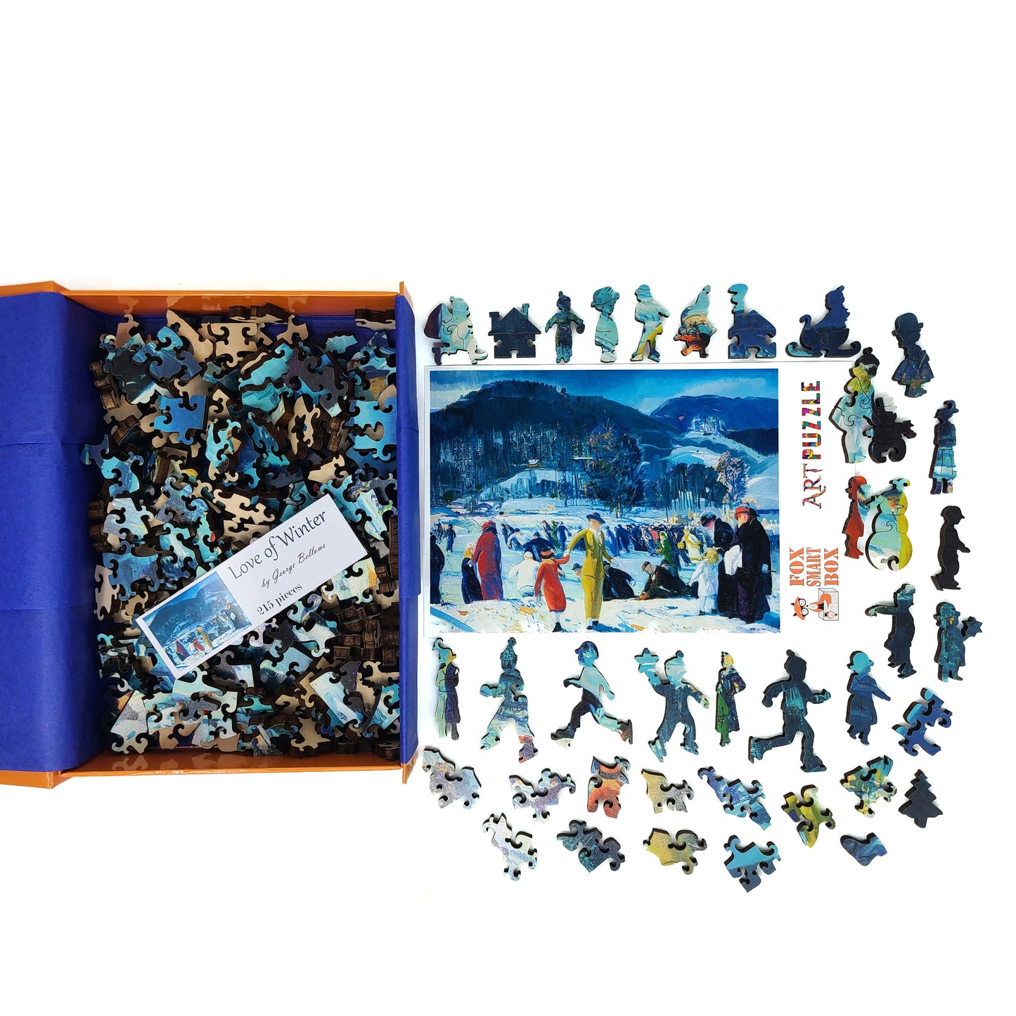 Large Format Wooden Jigsaw Puzzle with Uniquely Shaped Pieces for Seniors and Adults - 215 Pieces - Love of Winter