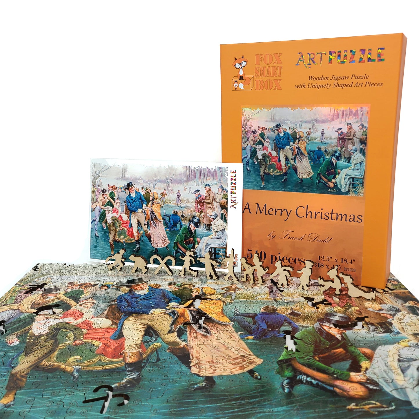 Wooden Jigsaw Puzzle for Adults - Uniquely Shaped Pieces  - 510 Pieces - A Merry Christmas