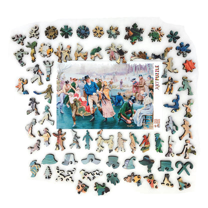 Wooden Jigsaw Puzzle for Adults - Uniquely Shaped Pieces  - 510 Pieces - A Merry Christmas