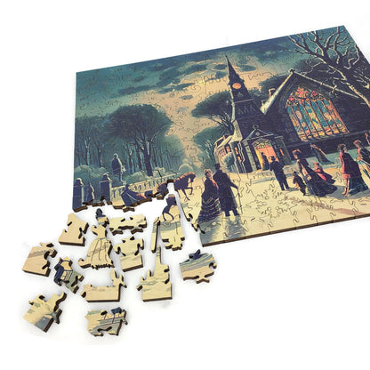 Wooden Jigsaw Puzzle for Adults - Uniquely Shaped Pieces  - 200 Pieces - Christmas Eve