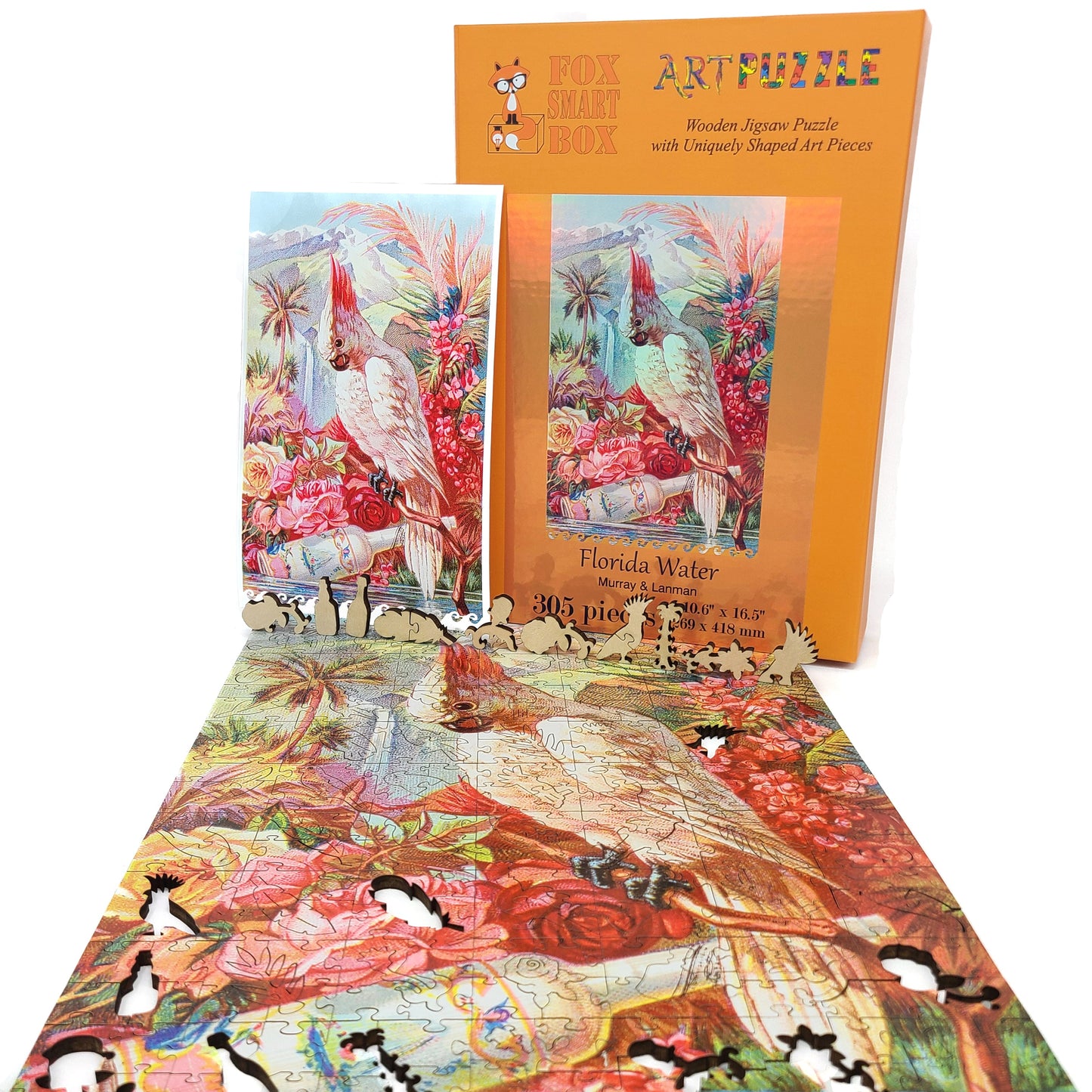 Wooden Jigsaw Puzzle for Adults - Uniquely Shaped Pieces  - 305 Pieces - Florida Water