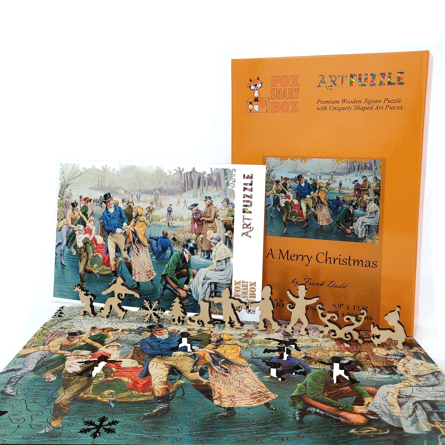 Wooden Jigsaw Puzzle for Adults - Uniquely Shaped Pieces  - 255 Pieces - A Merry Christmas