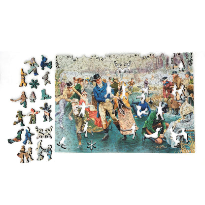 Wooden Jigsaw Puzzle for Adults - Uniquely Shaped Pieces  - 255 Pieces - A Merry Christmas
