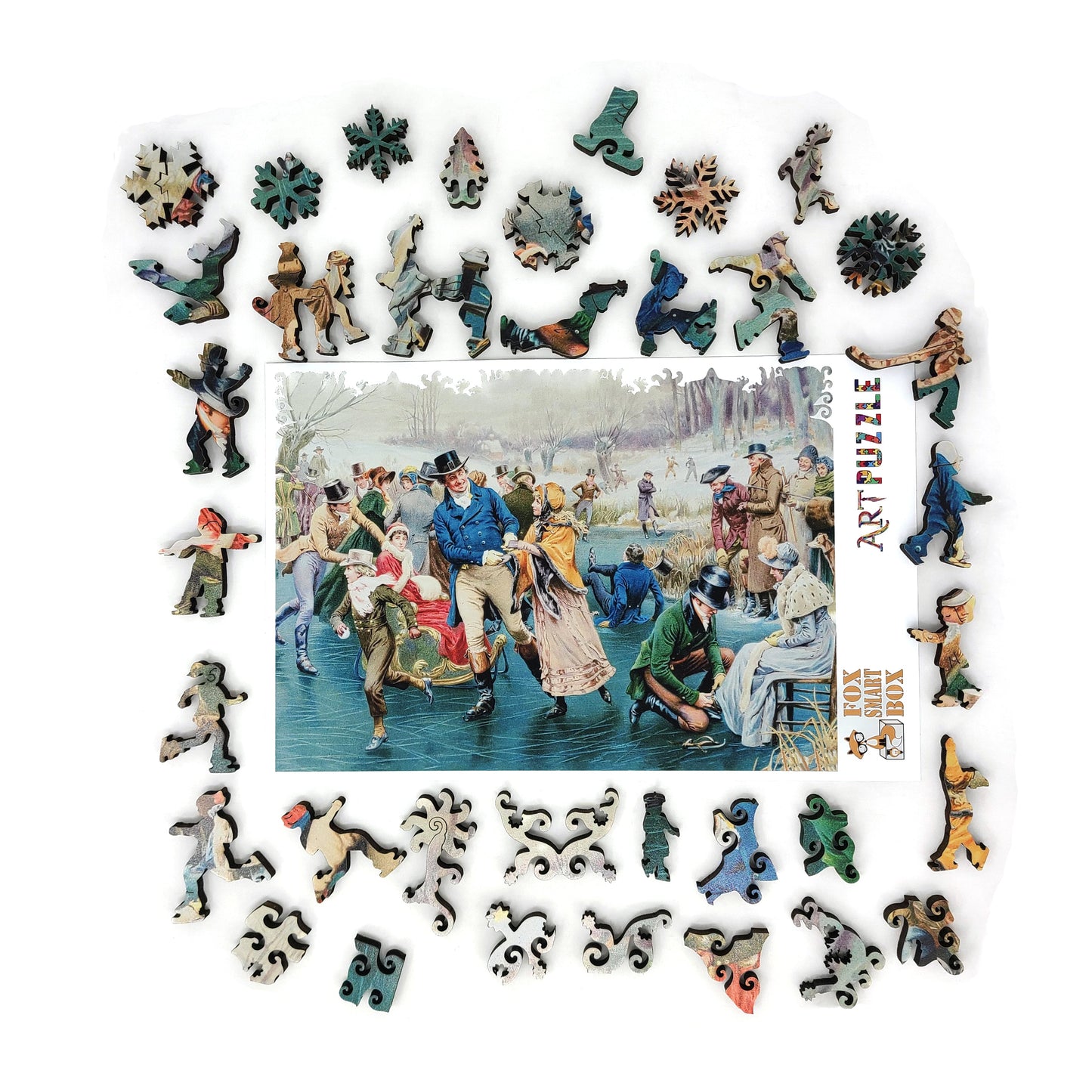 Wooden Jigsaw Puzzle for Adults - Uniquely Shaped Pieces  - 255 Pieces - A Merry Christmas