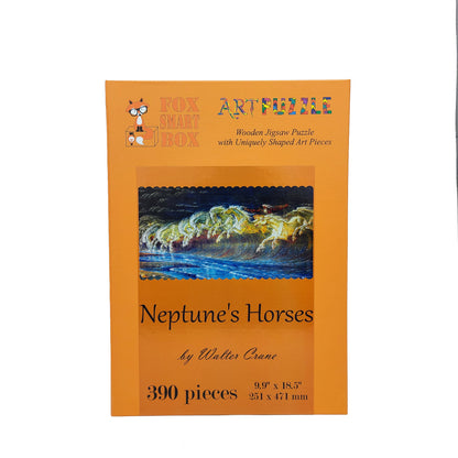 Wooden Jigsaw Puzzle with Uniquely Shaped Pieces for Adults - 390 Pieces - Neptune's Horses