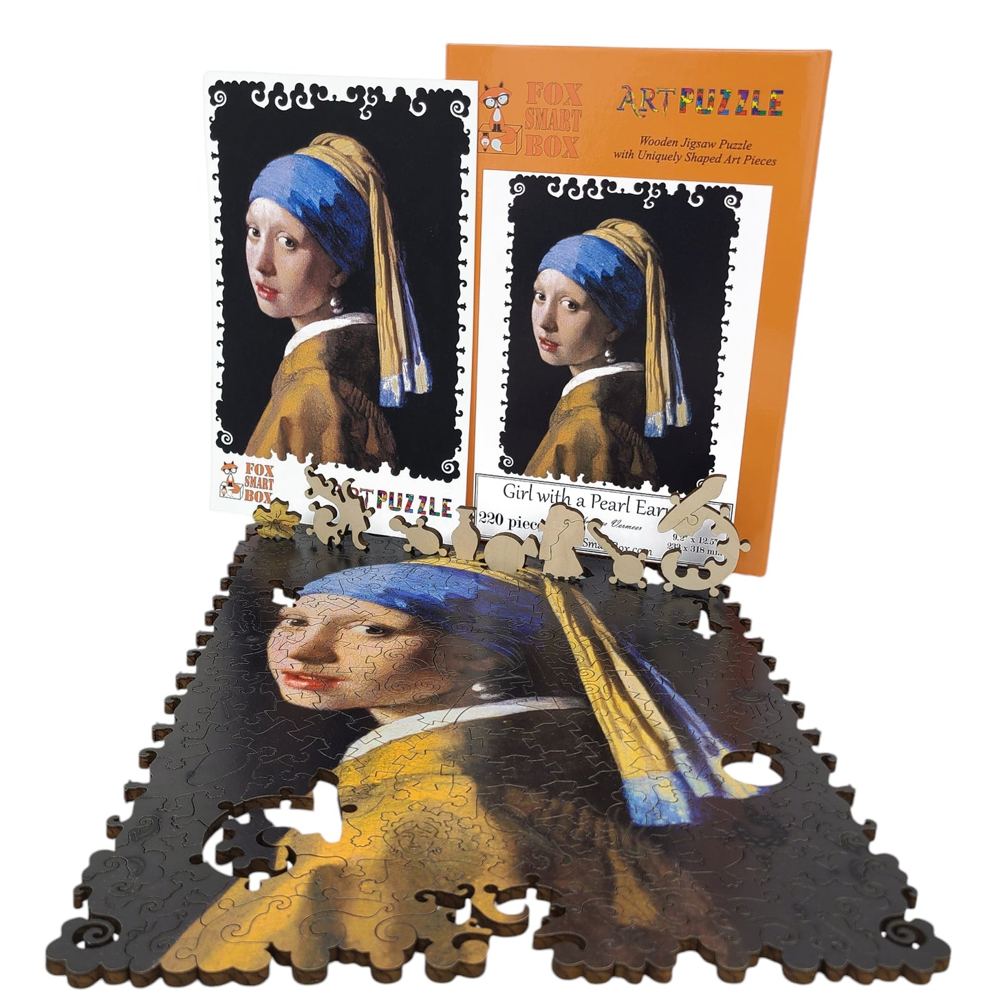 Wooden Jigsaw Puzzle for Adults - Uniquely Shaped Pieces - 220 Pieces - Girl with a Pearl Earring