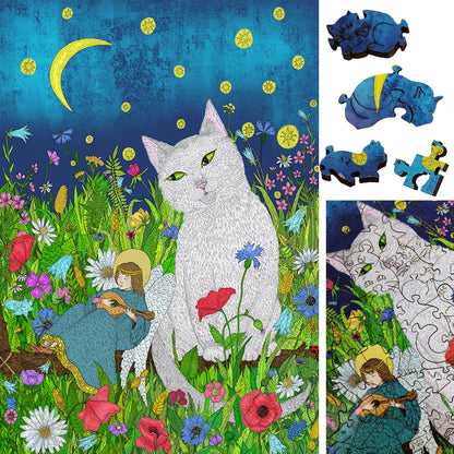 Large Format Wooden Jigsaw Puzzle for Seniors and Adults - Uniquely Shaped Pieces - 200 Pieces - Silent Night