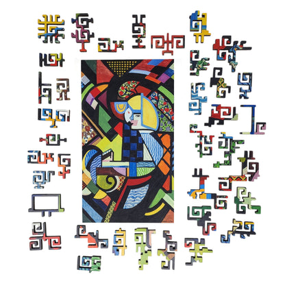 Wooden Jigsaw Puzzle for Adults - Geometric - 300 Pieces - Daughter in a Rocker