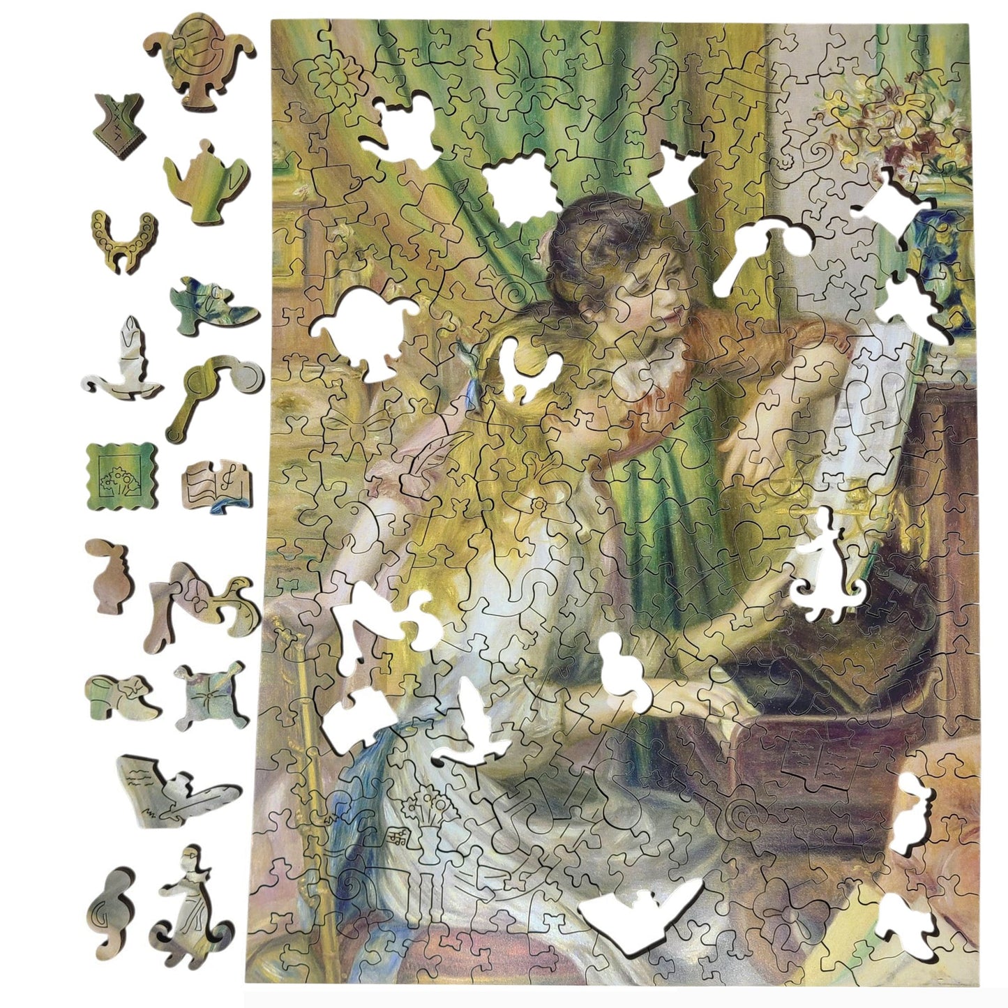 Large Format Wooden Jigsaw Puzzle with Uniquely Shaped Pieces for Seniors and Adults - 260 Pieces - Young Girls at the Piano