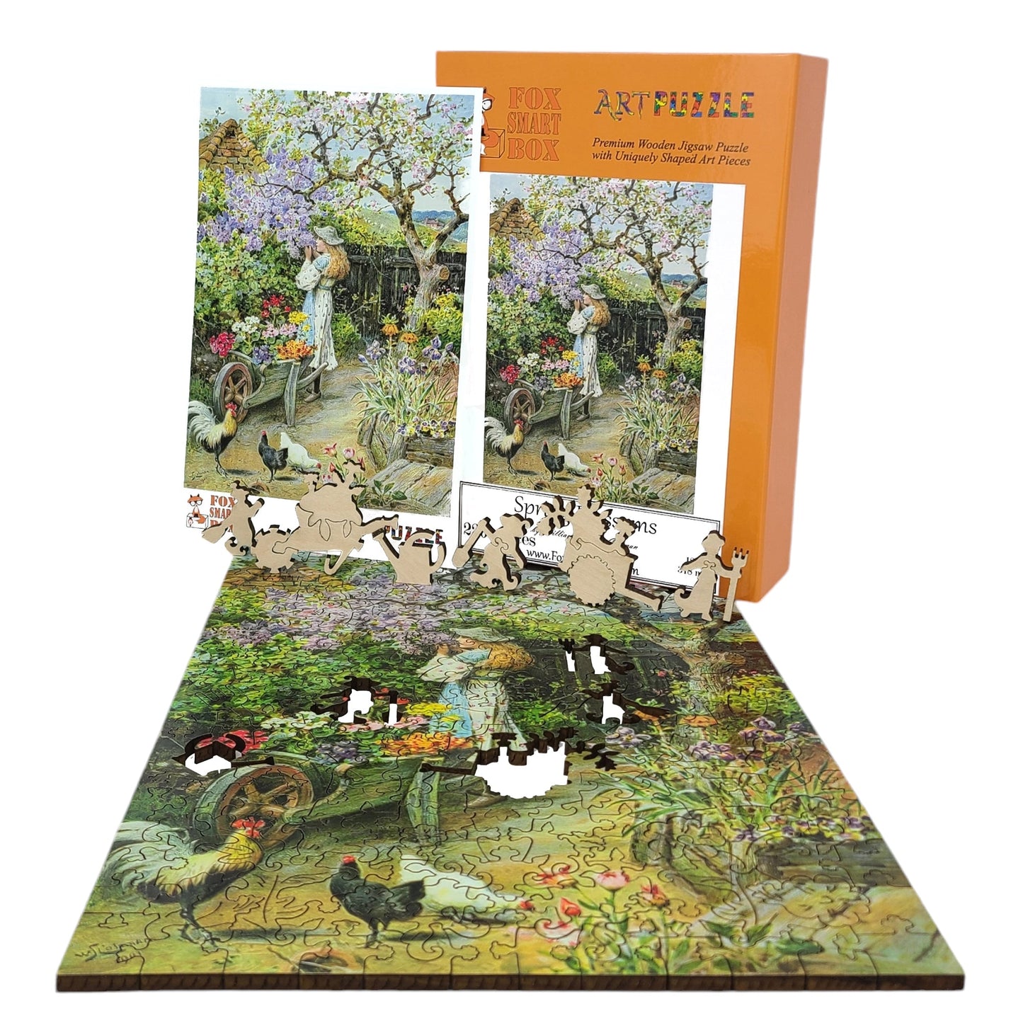 Large Format Wooden Jigsaw Puzzle with Uniquely Shaped Pieces for Seniors and Adults - 220 Pieces - Spring Blossoms