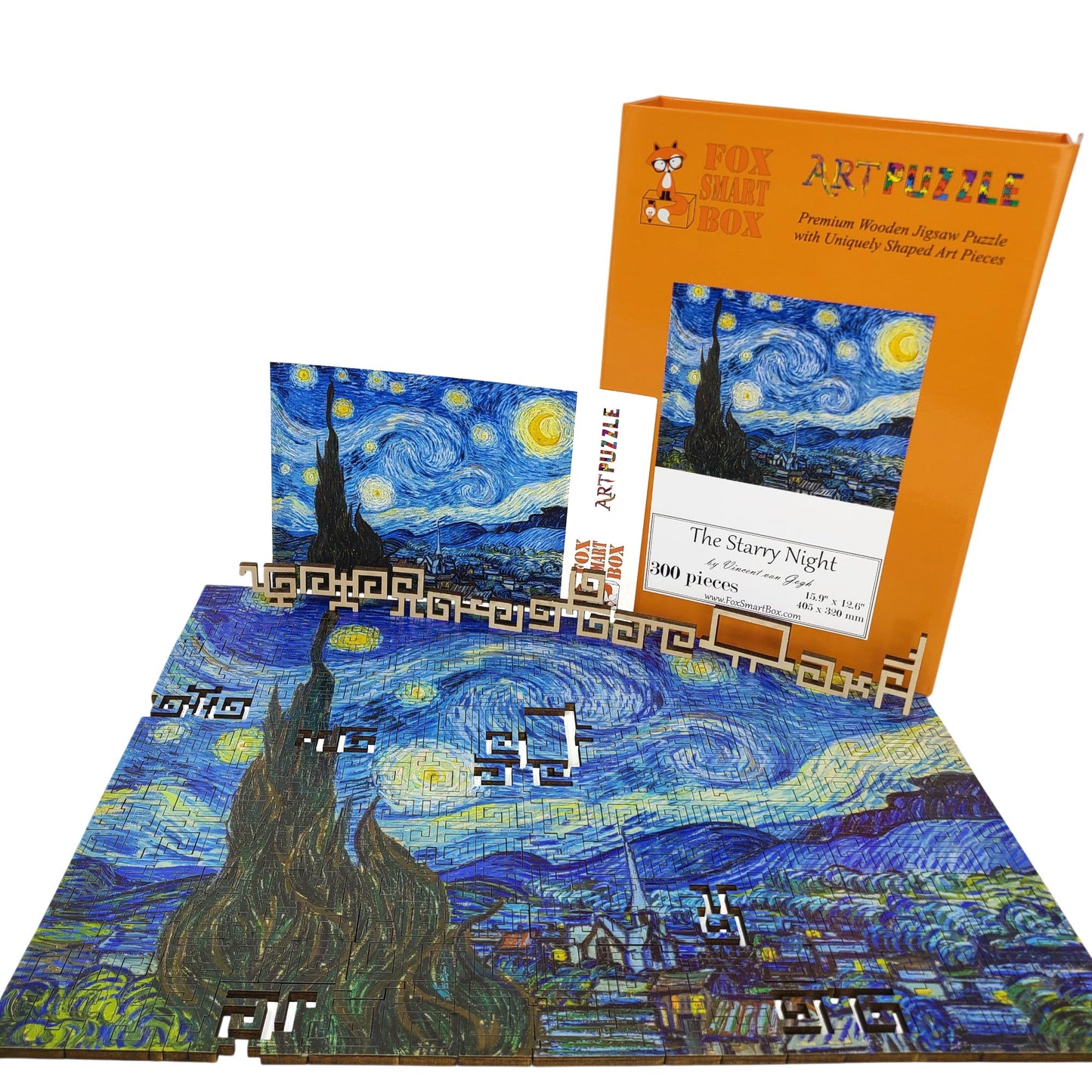 Wooden Jigsaw Puzzle for Adults - Geometric - 300 Pieces - The Starry Night
