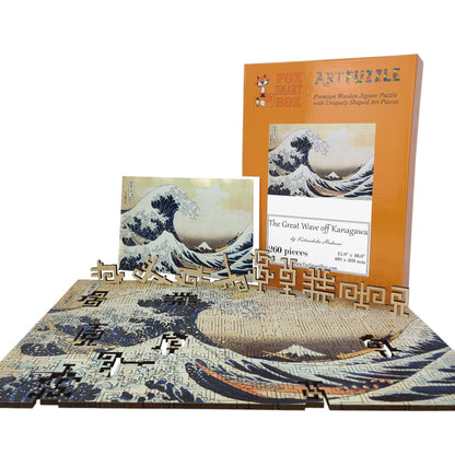 Wooden Jigsaw Puzzle for Adults - Geometric - 260 Pieces - The Great Wave off Kanagawa