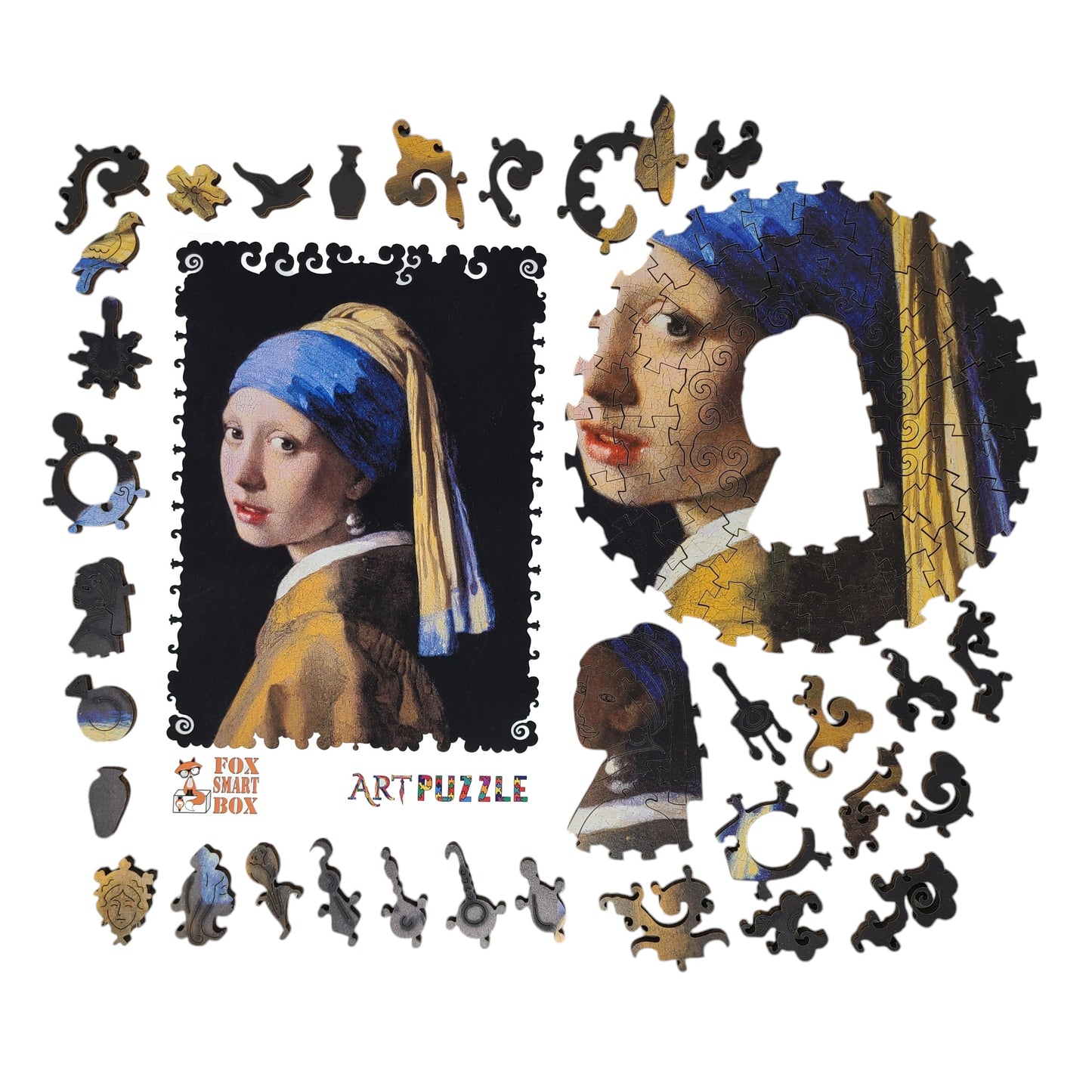 Wooden Jigsaw Puzzle for Adults - Uniquely Shaped Pieces - 220 Pieces - Girl with a Pearl Earring