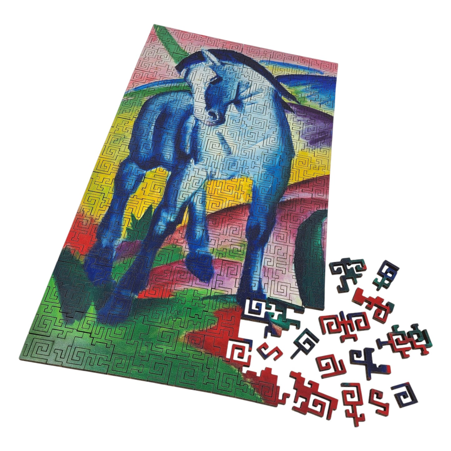Wooden Jigsaw Puzzle for Adults - Geometric - 300 Pieces - Blue Horse