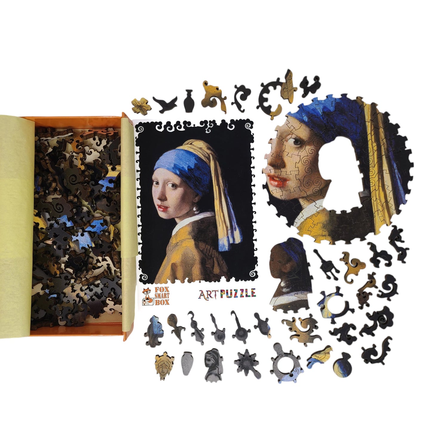 Wooden Jigsaw Puzzle for Adults - Uniquely Shaped Pieces - 220 Pieces - Girl with a Pearl Earring