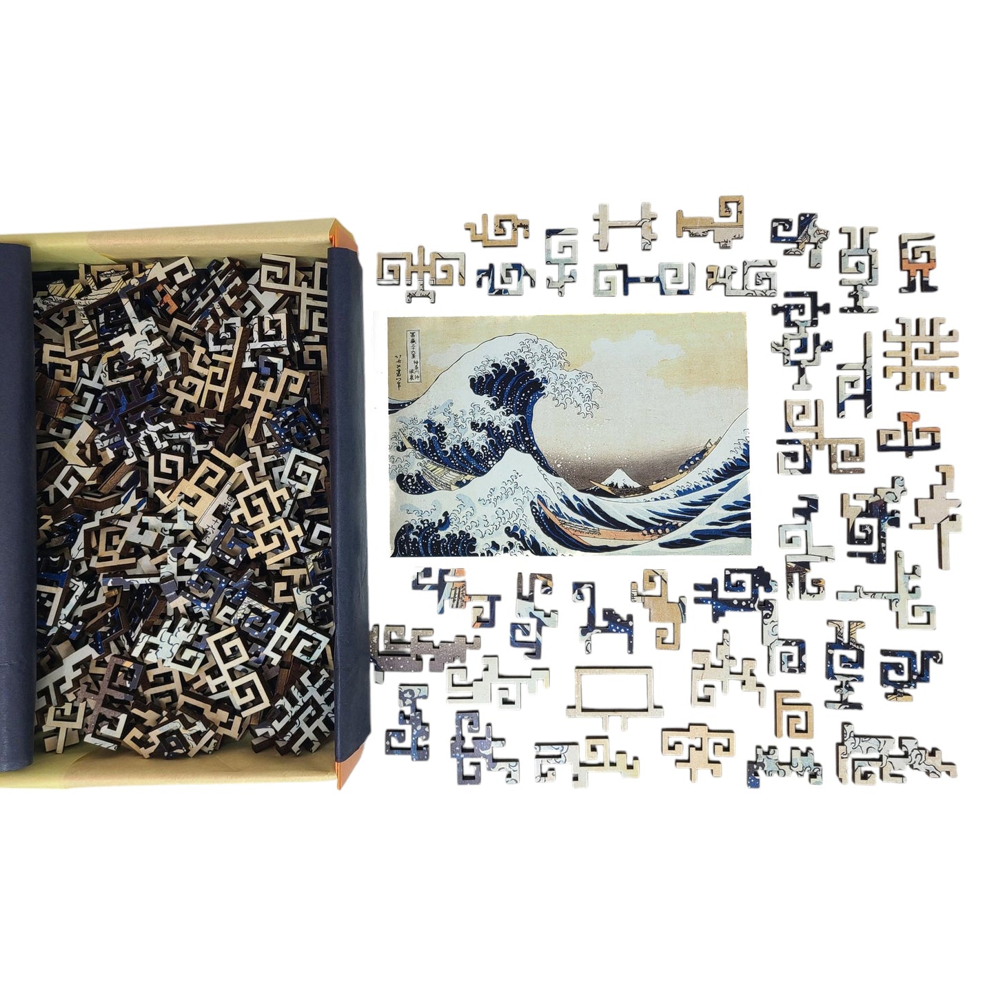 Wooden Jigsaw Puzzle for Adults - Geometric - 260 Pieces - The Great Wave off Kanagawa